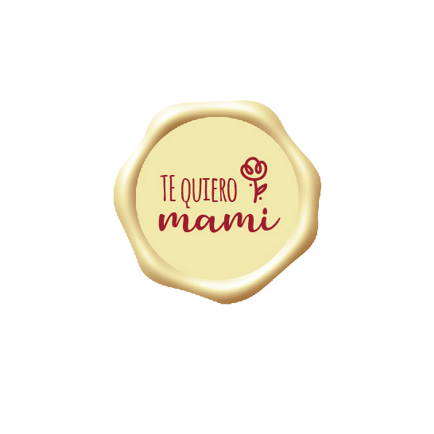 PLACA DE CHOCOLATE BLANCO TE QUIERO MAMI Ø 34MM
