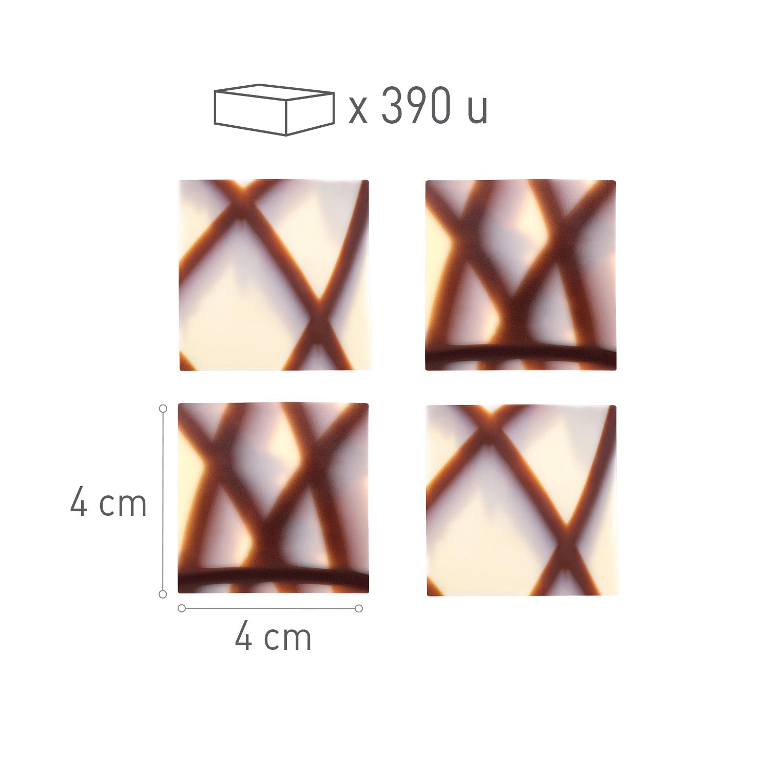 QUADRADO MÁRMORE CHOCOLATE BRANCO 40X40MM