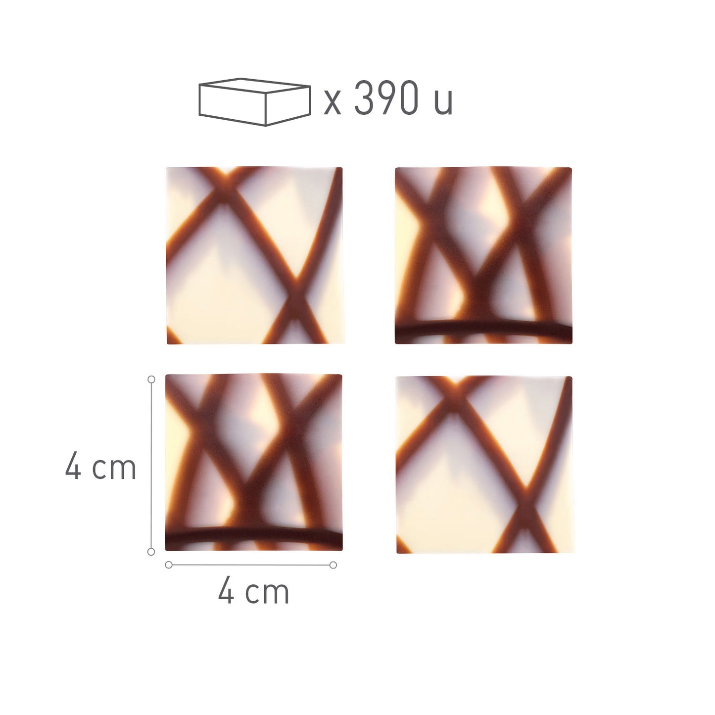 QUADRADO MÁRMORE CHOCOLATE BRANCO 40X40MM