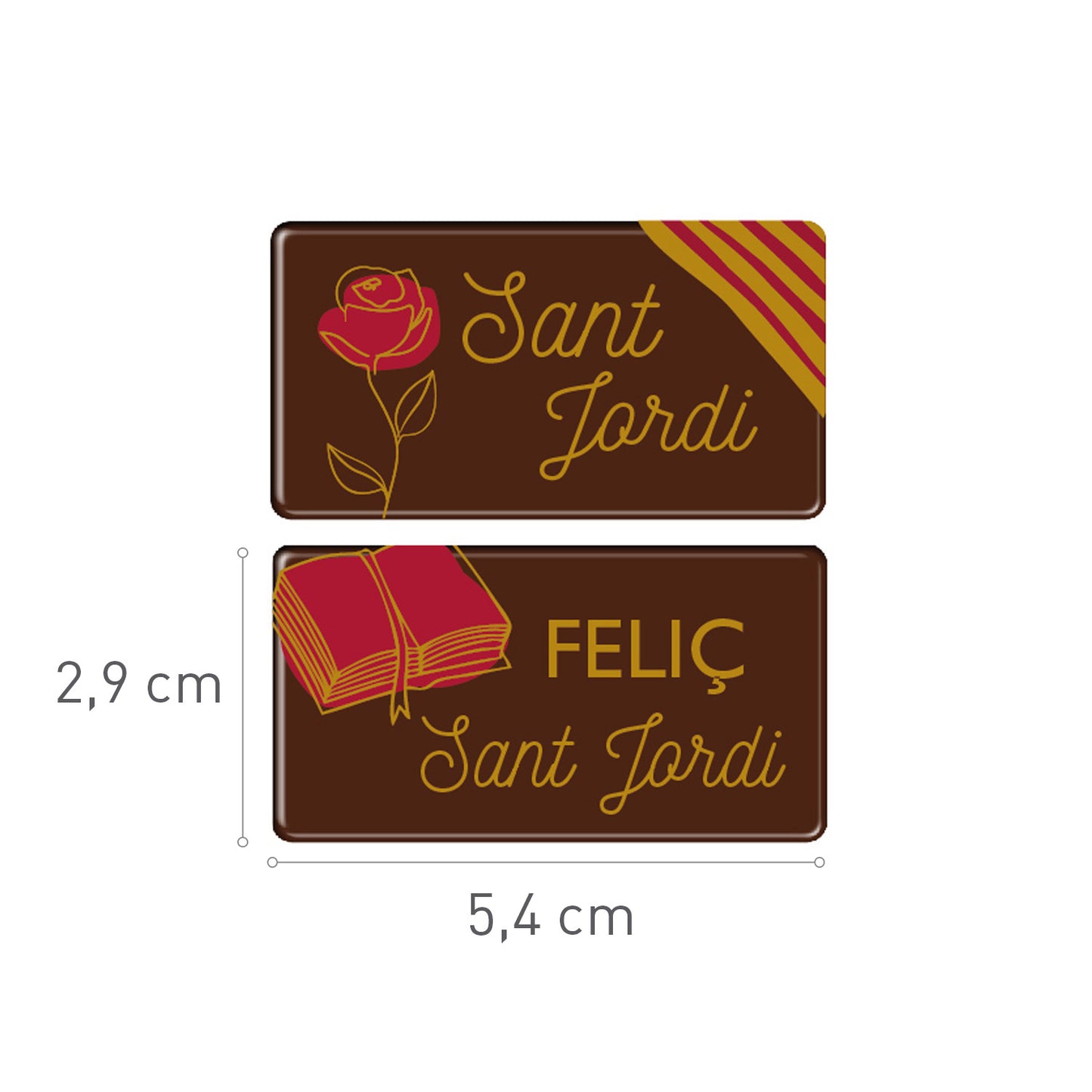 PLACA CHOCOLATE NEGRO SANT JORDI 54X29MM
