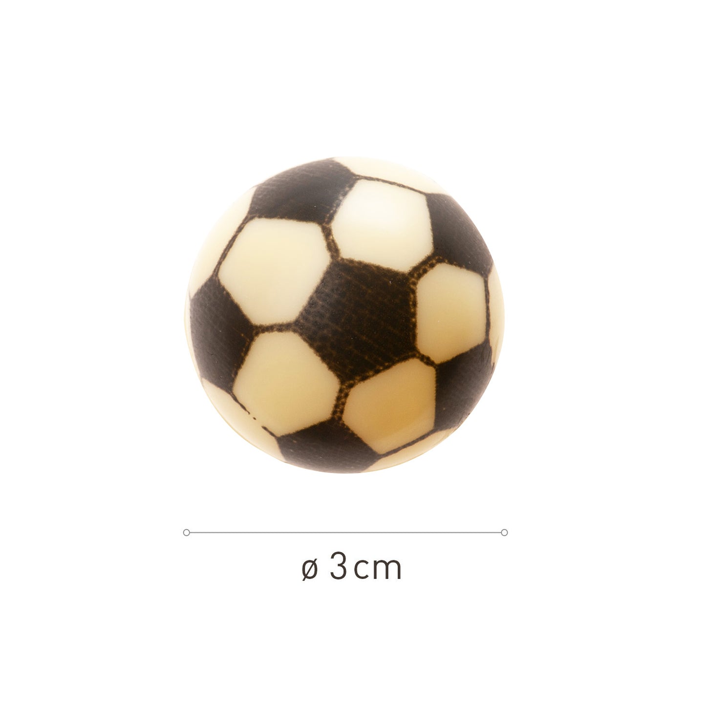 PALLONE DA CALCIO 3D IN CIOCCOLATO BIANCO Ø30MM