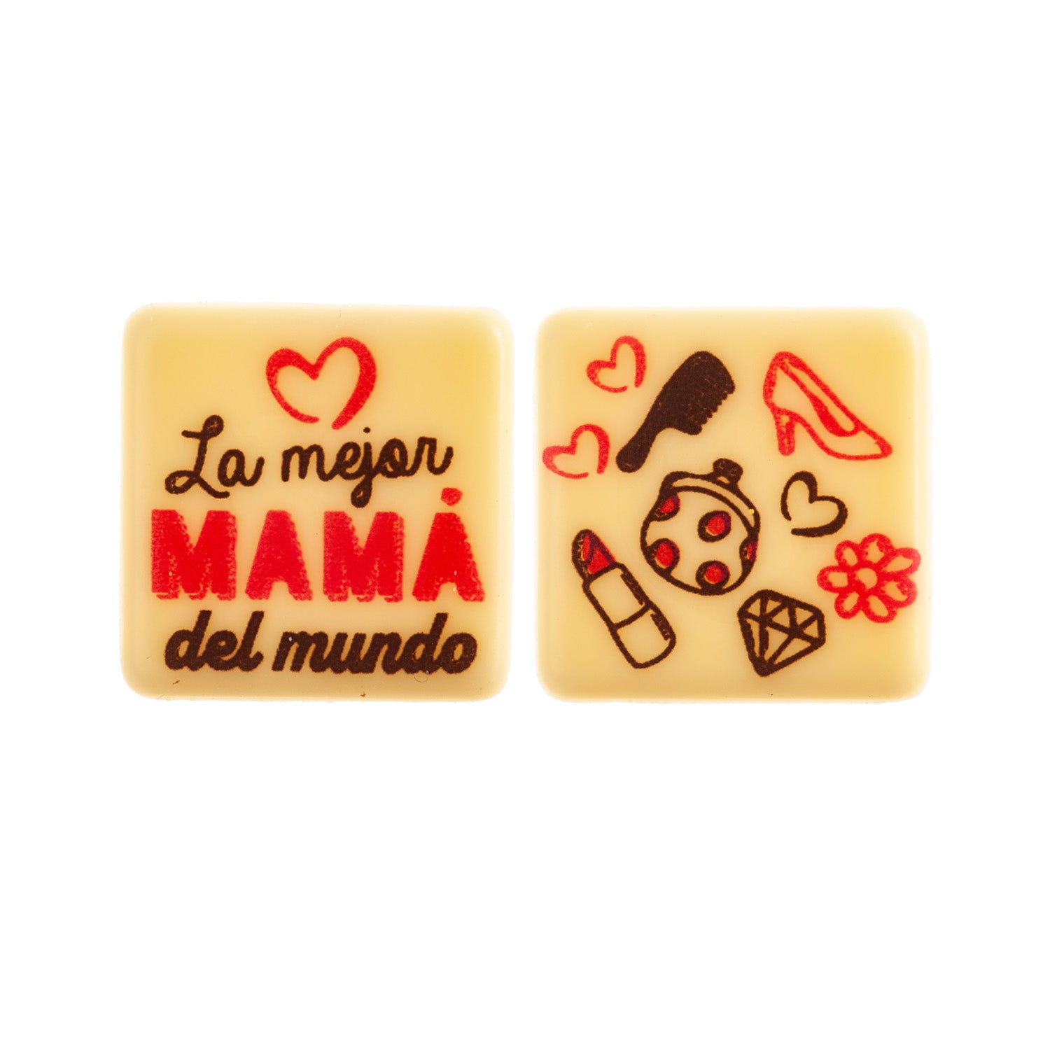 SURTIDO MADRE PLACA CUADRADA CHOCOLATE BLANCO 25X25MM