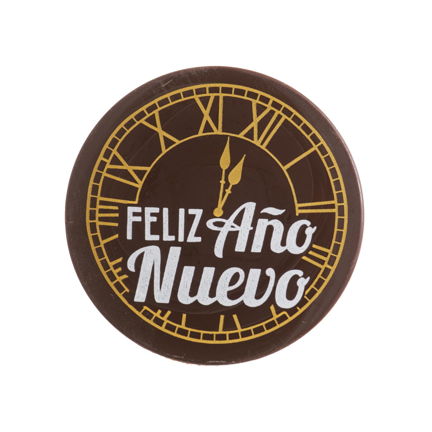 DÉCORATION EN CHOCOLAT NOIR HORLOGE BONNE ANNÉE 45 UNITÉS