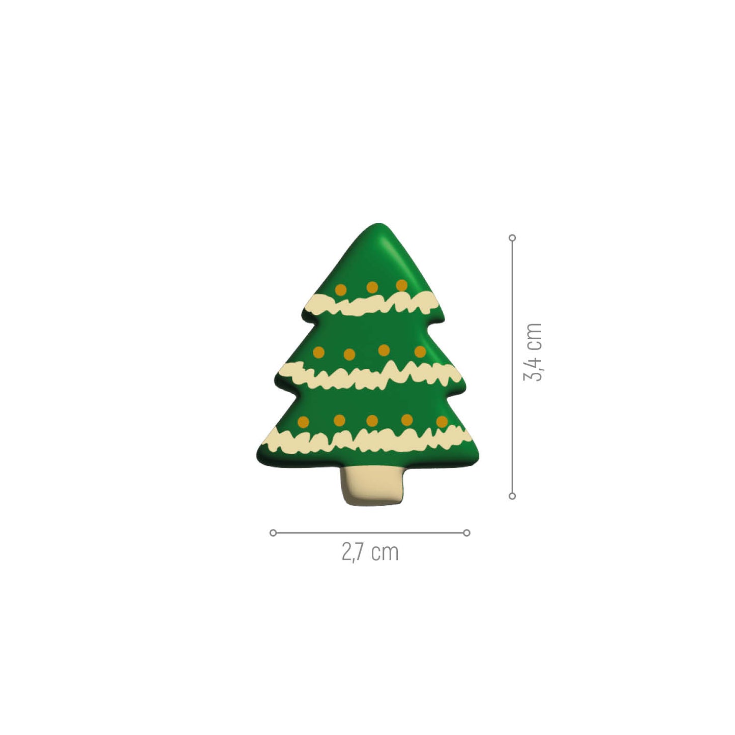 DECORAÇÃO SORTIDA BRANCO CHOCO ÁRVORES DE NATAL 34X27MM