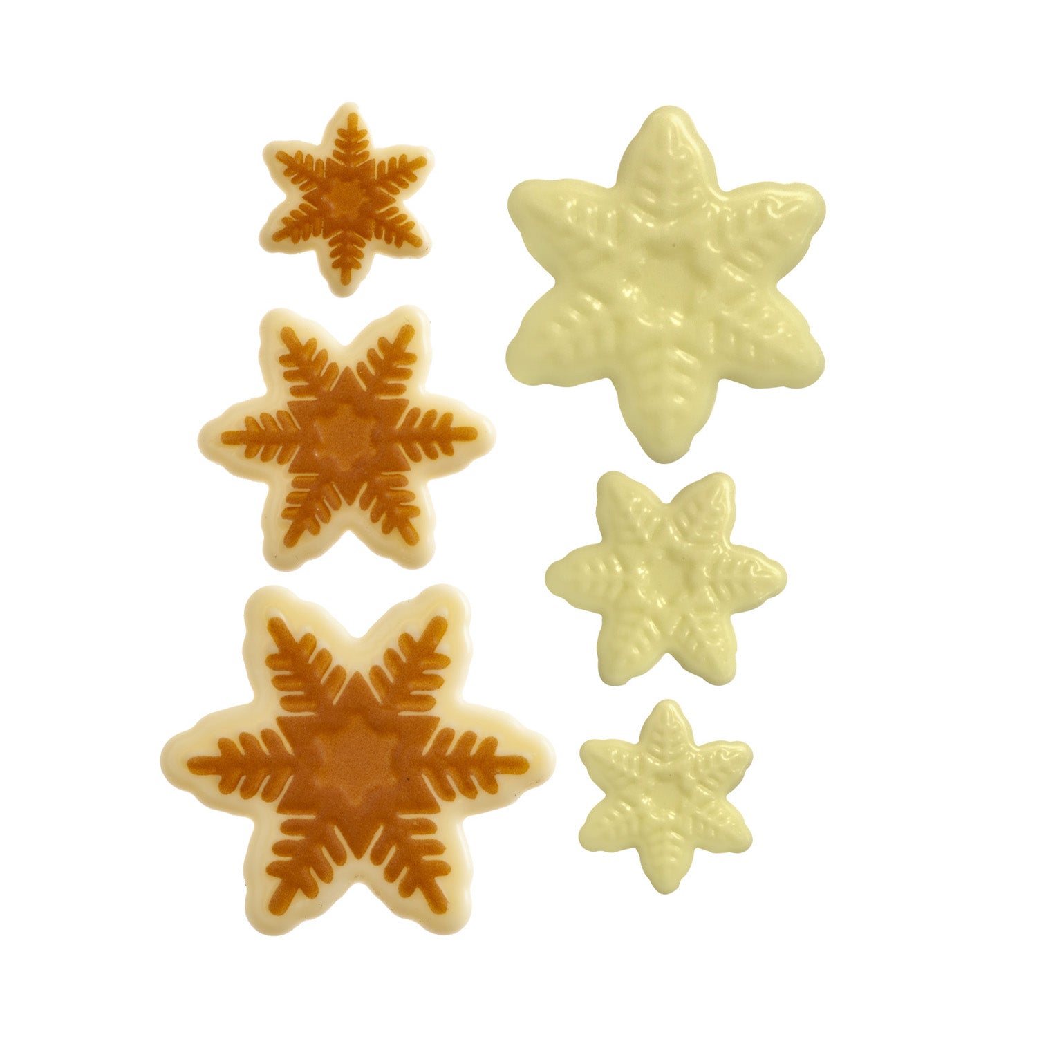 SORTEIO DE NATAL FLOCOS DE NEVE DE CHOCO BRANCO 30,40,50MM