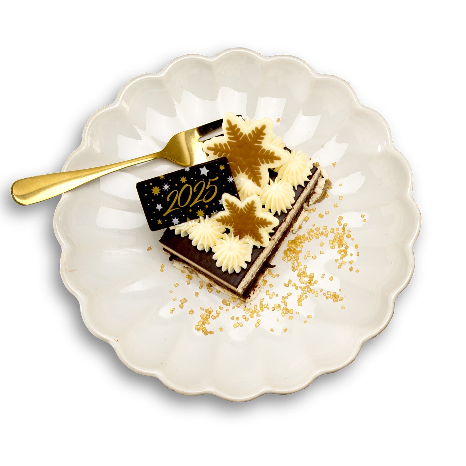 DECORACION CHOCO BLANCO COPOS DE NIEVE 6 MOD 48UDS