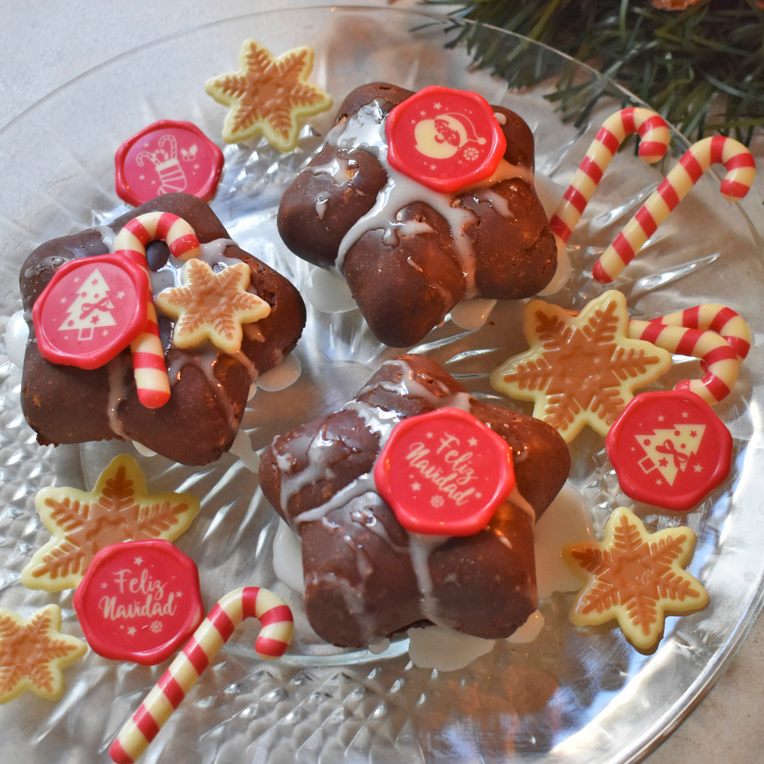 ASSORTIMENT DE NOËL FLOCONS DE NEIGE CHOCO BLANC 30,40,50MM