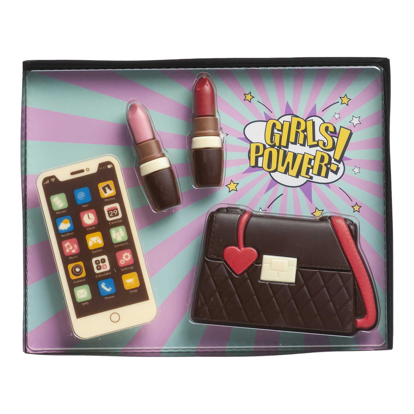 BORSA PER DECORAZIONI IN CIOCCOLATO E KIT TRUCCO 4 PZ