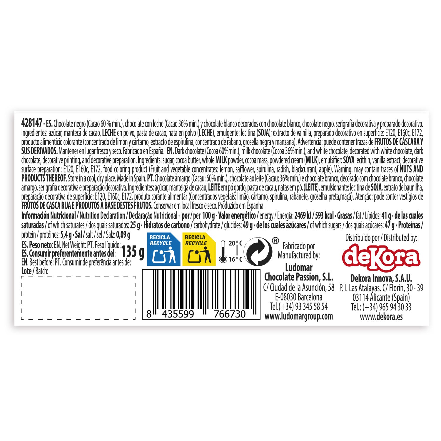 BORSA PER DECORAZIONI IN CIOCCOLATO E KIT TRUCCO 4 PZ