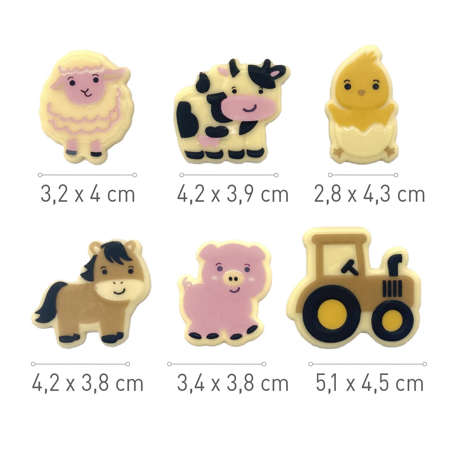 SURTIDO ANIMALES DE GRANJA CHOCOLATE BLANCO