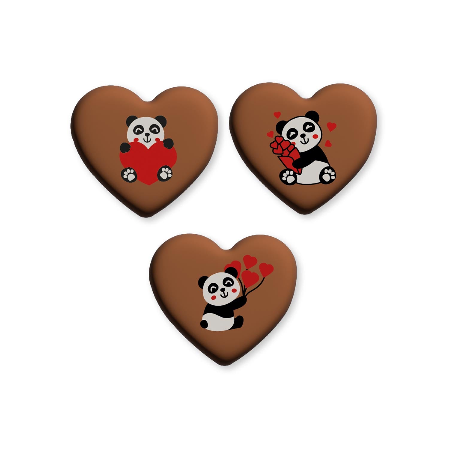 CUORI DI PANDA ASSORTITI DI CIOCCOLATO AL LATTE 50X44 MM