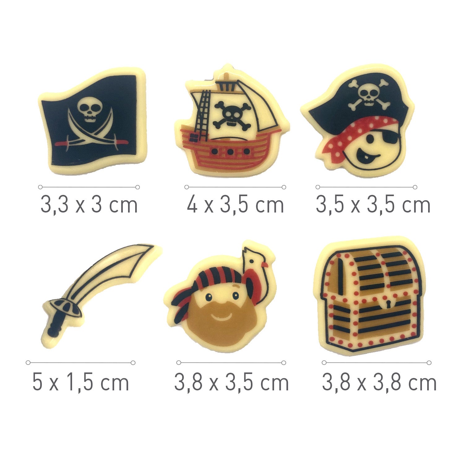 ASSORTIMENT DE PIRATES CHOCOLAT BLANC 39MM