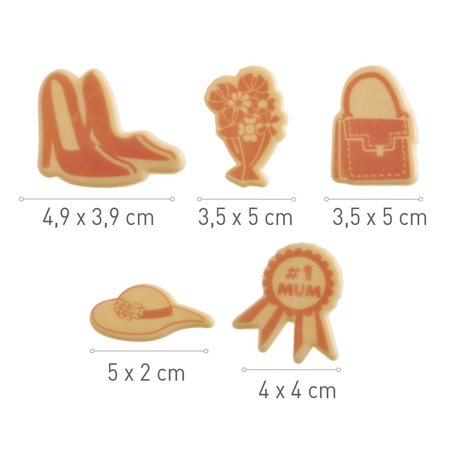 FIGURINES ASSORTIES MÈRE CHOCO BLANC 42MM APPROX.