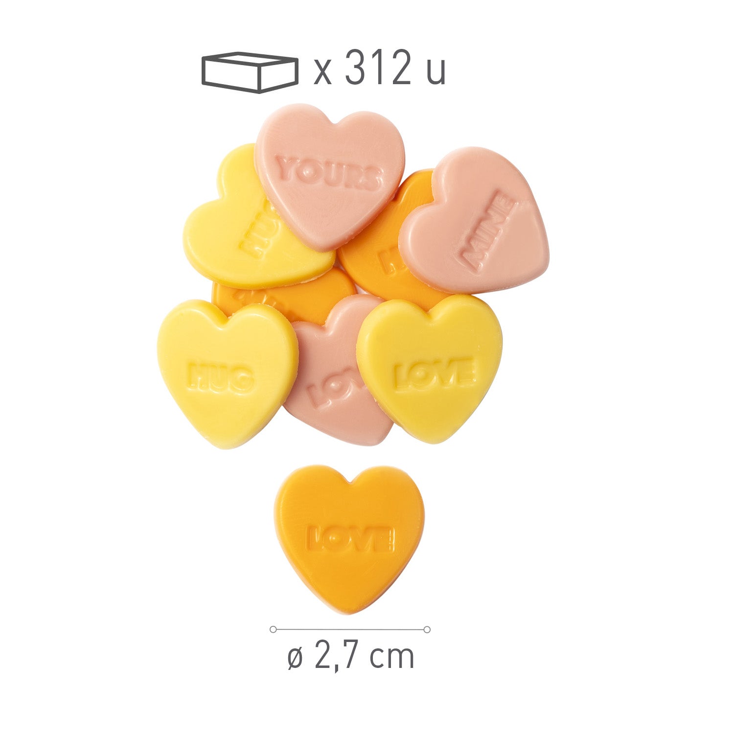 MESSAGGI D'AMORE A CUORE ASSORTITI Ø 27 MM