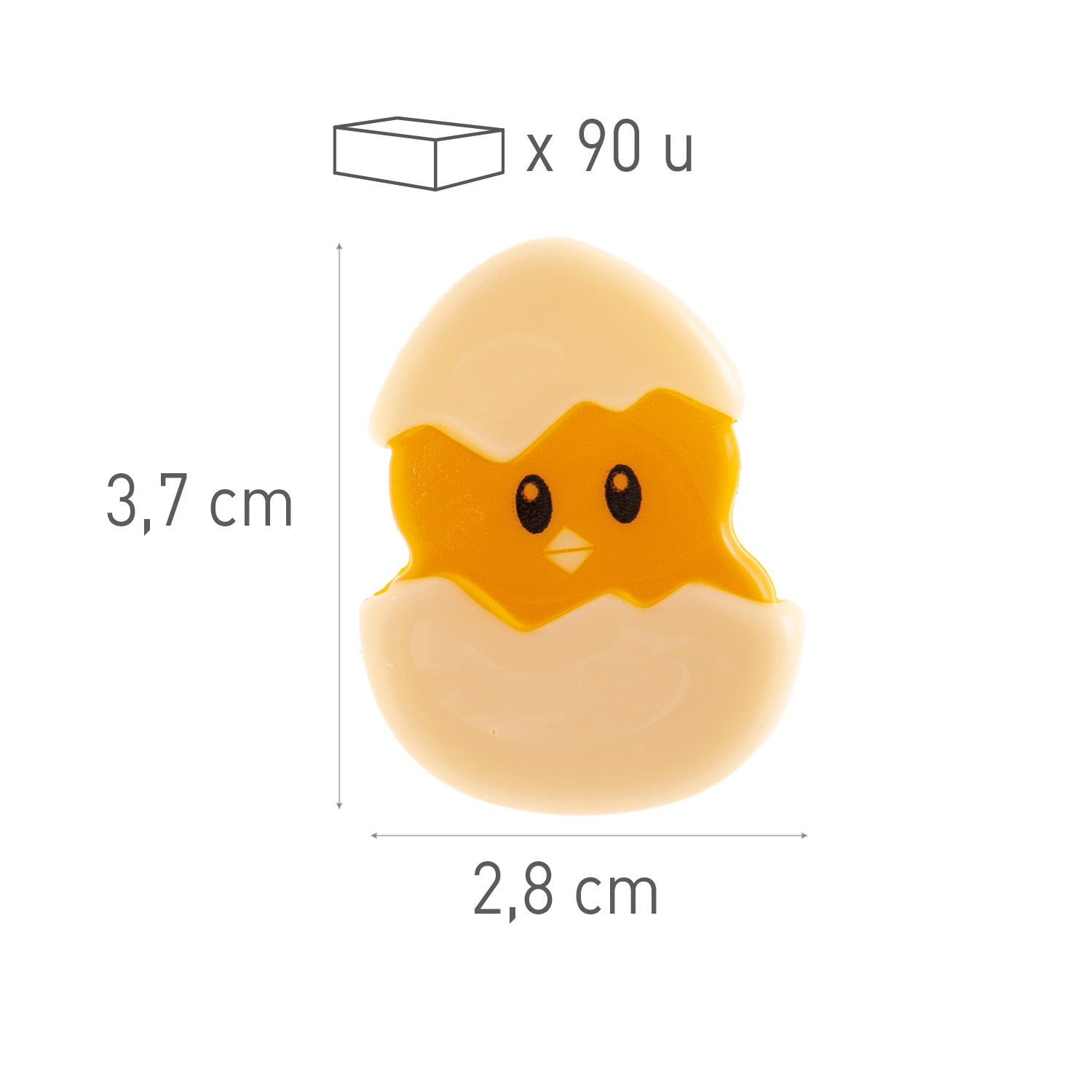 POLLITO CHOCOLATE BLANCO PASCUA 28X37MM