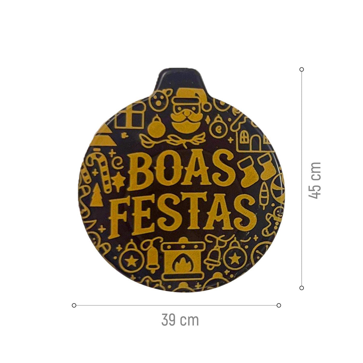 SEGNO DI CIOCCOLATO FONDENTE BOAS FESTAS 39X45MM