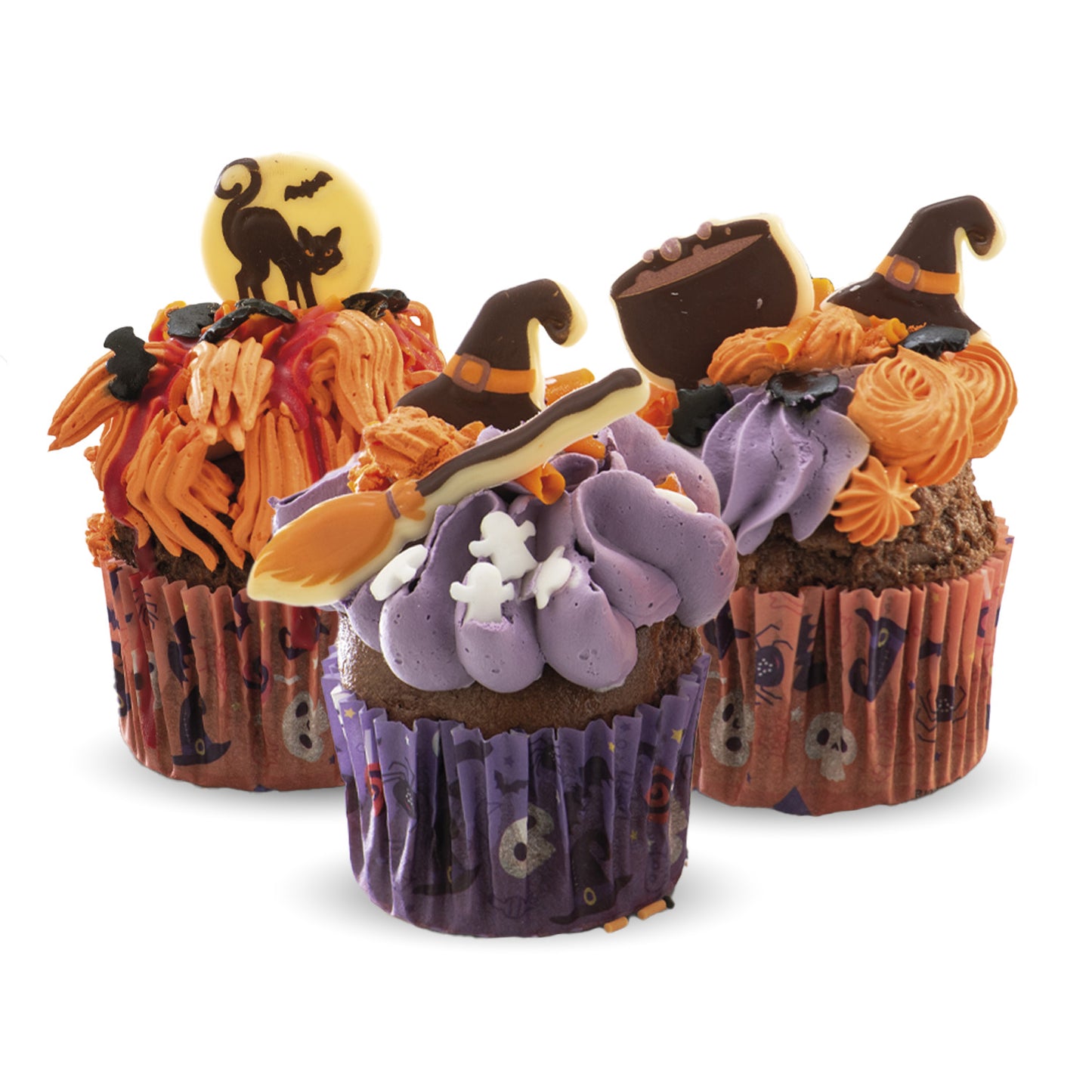 SURTIDO HALLOWEEN ESCOBA, CALABAZA, GATO -35MM - 70 UDS