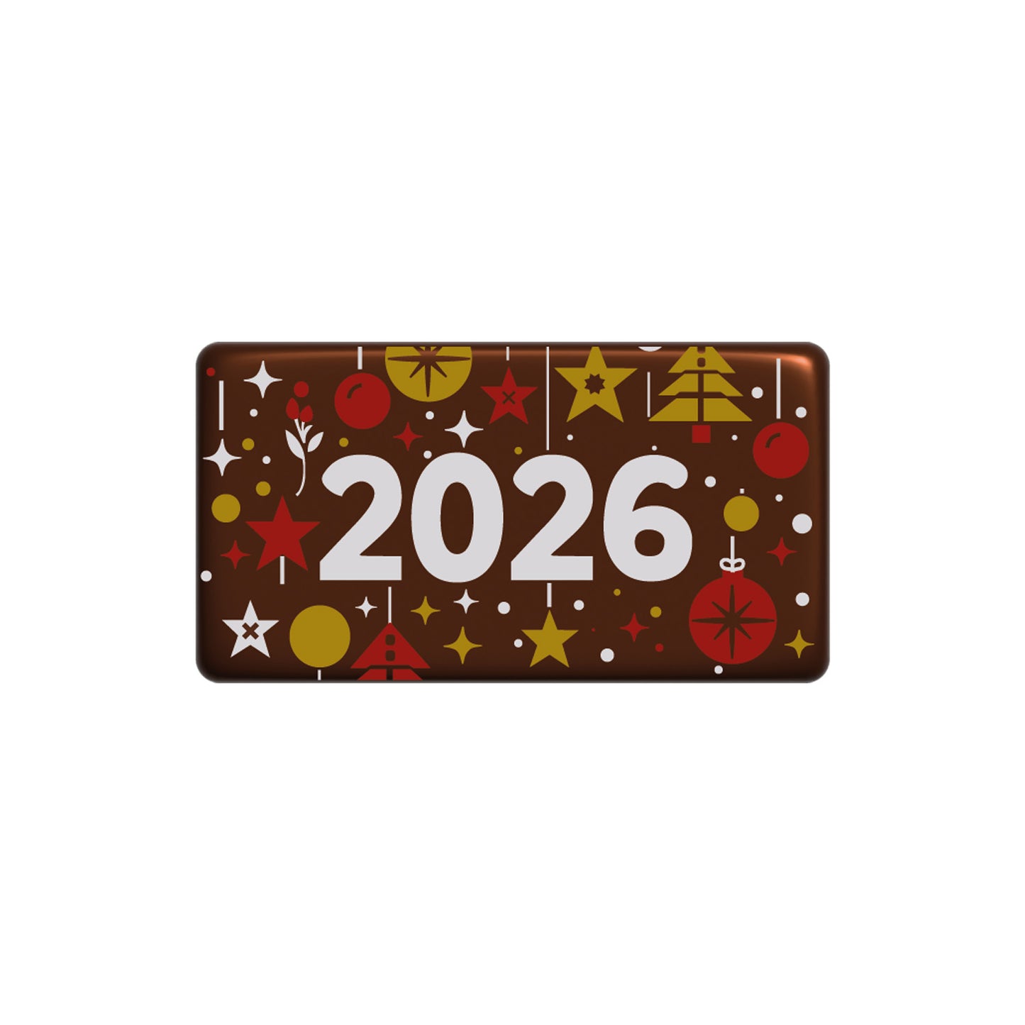 DECORACION CHOCOLATE PLACA 2026 - 60 UNIDADES