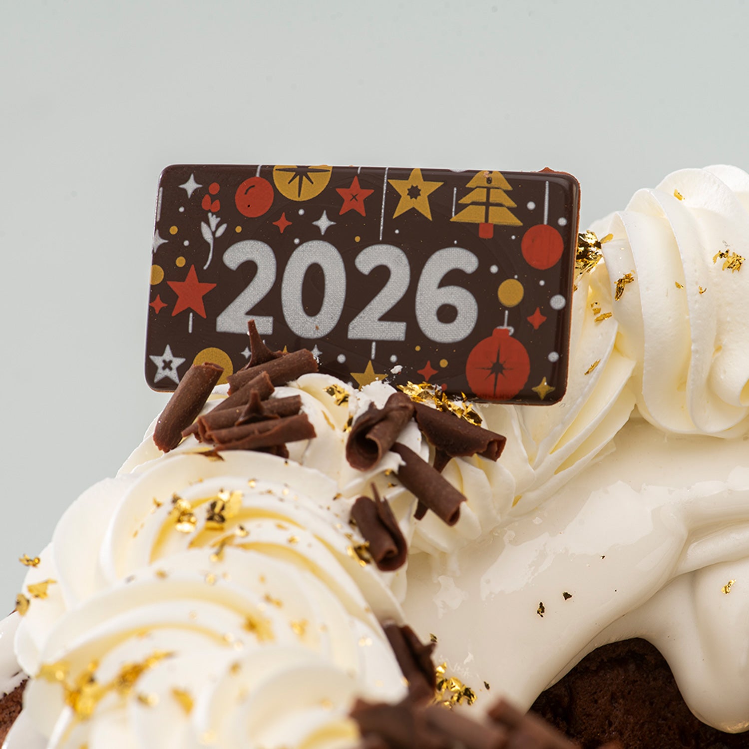DECORACION CHOCOLATE PLACA 2026 - 60 UNIDADES