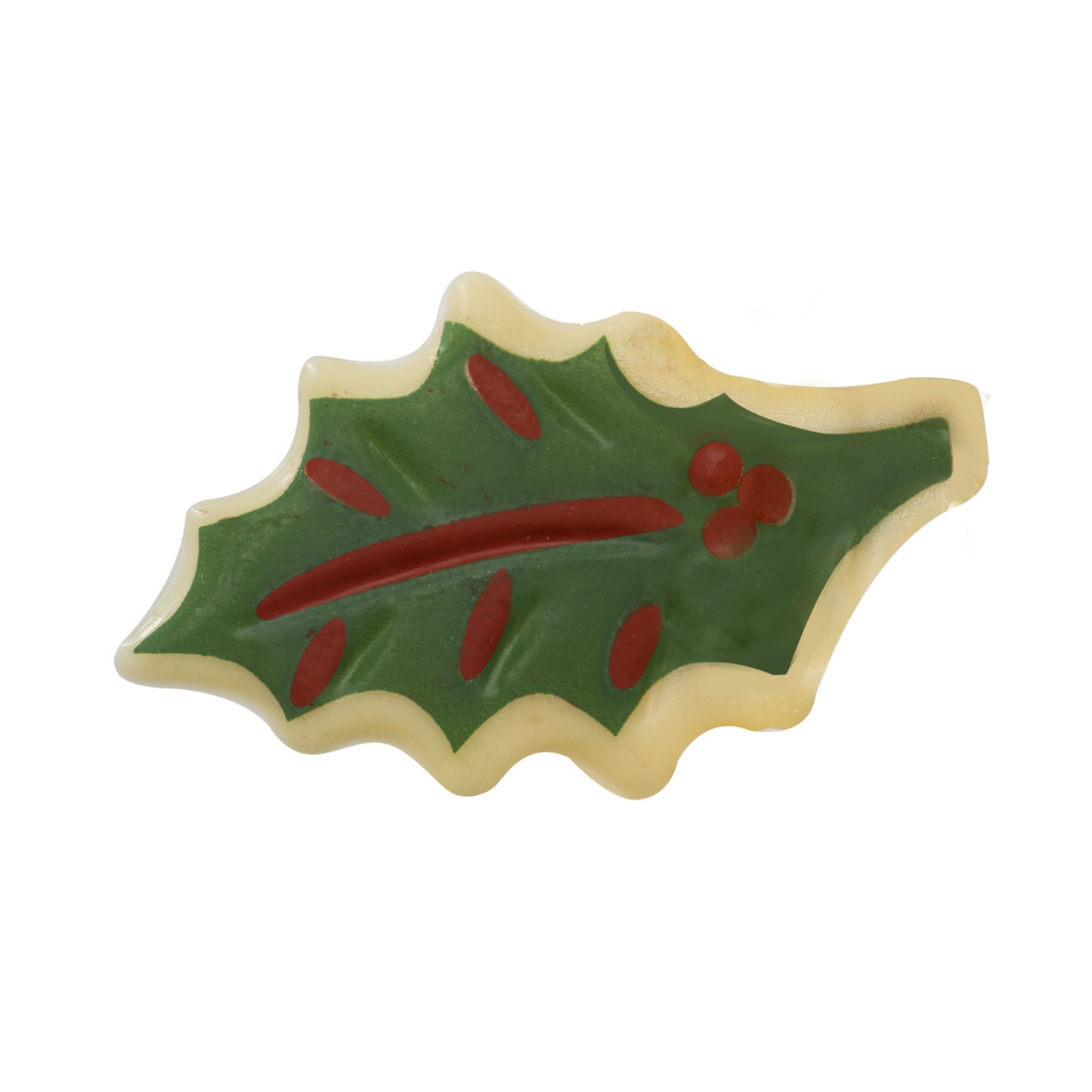 DECORACION CHOCOLATE BLANCO HOJA DE ACEBO NAVIDAD 90UDS