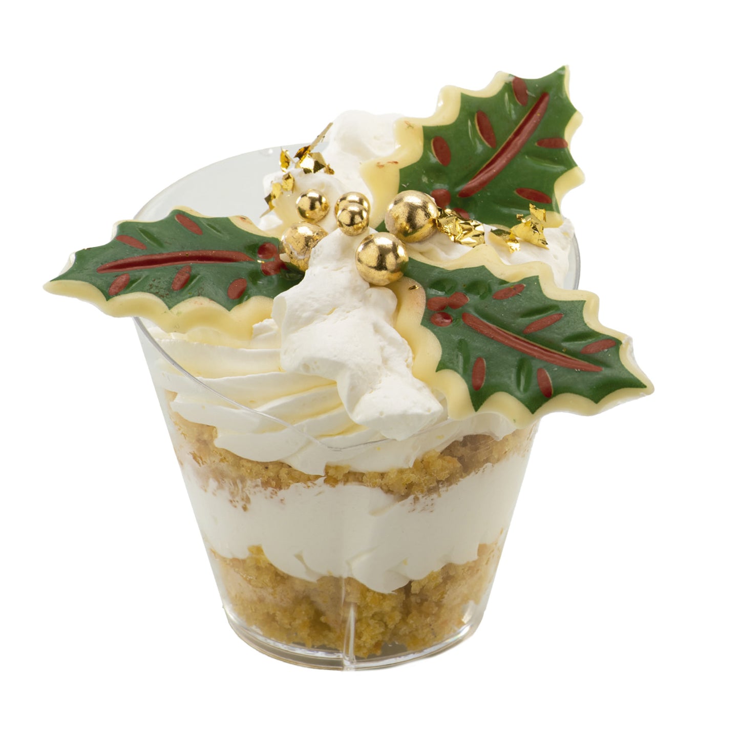 DECORACION CHOCOLATE BLANCO HOJA DE ACEBO NAVIDAD 90UDS