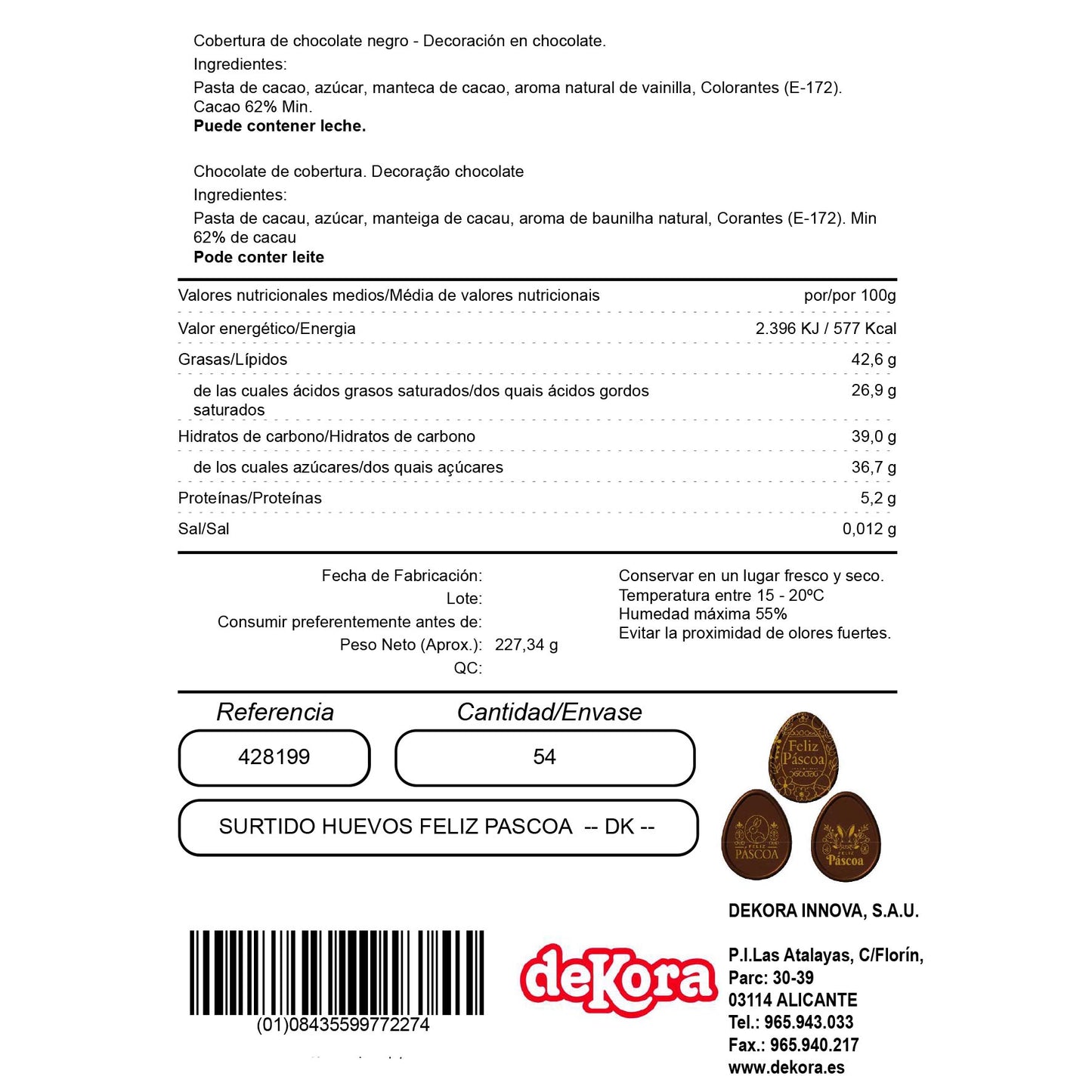 JOYEUSE PÂQUES JOYEUSE LETTRE AU CHOCOLAT NOOIR PORTUGAL  4