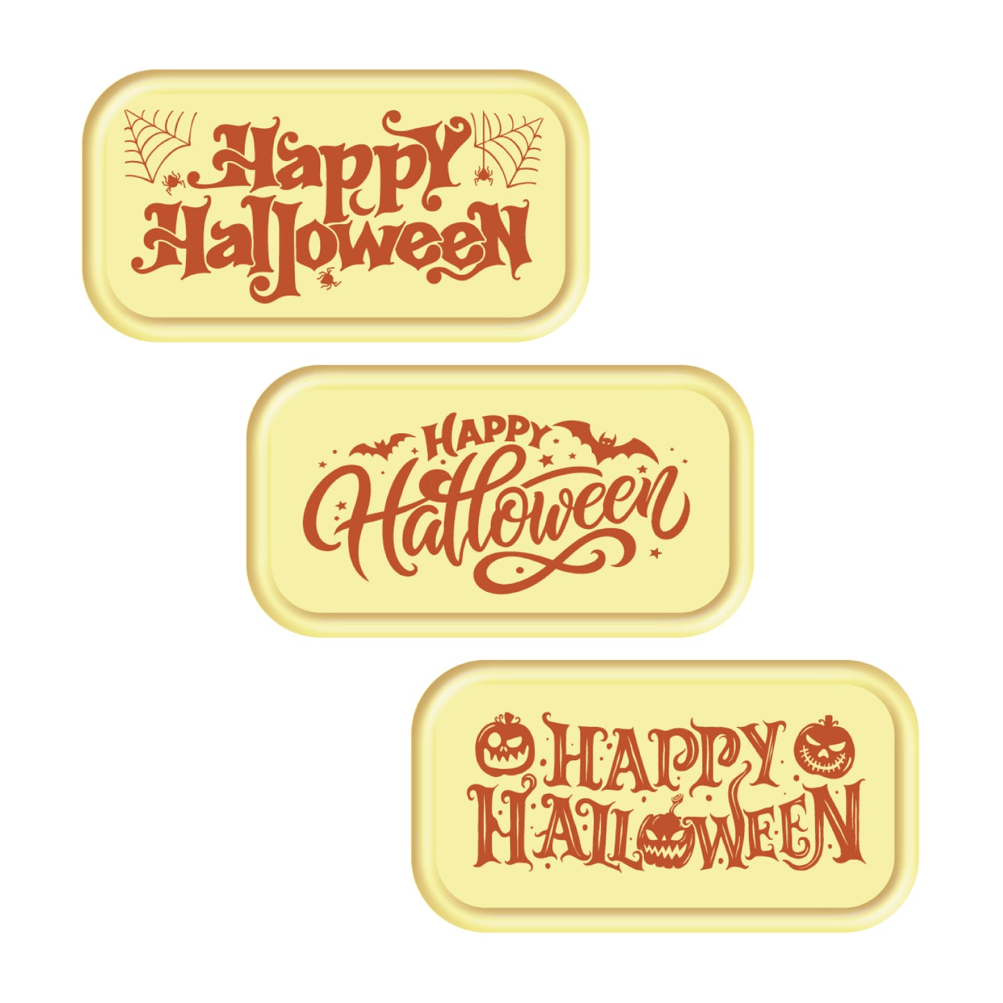 LETRERO CHOCOLATE BLANCO SURTIDO HAPPY HALLOWEEN 75 UDS