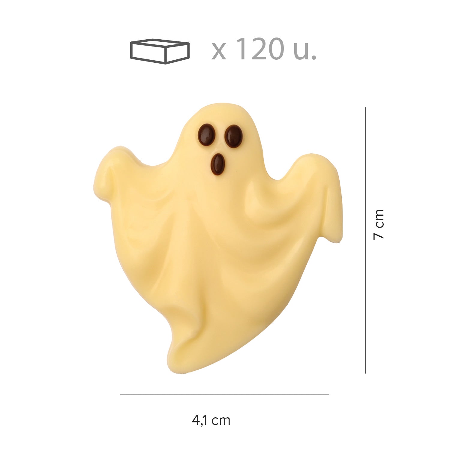 FANTASMITA CHOCOLATE BLANCO 120 PIEZAS 41*70MM