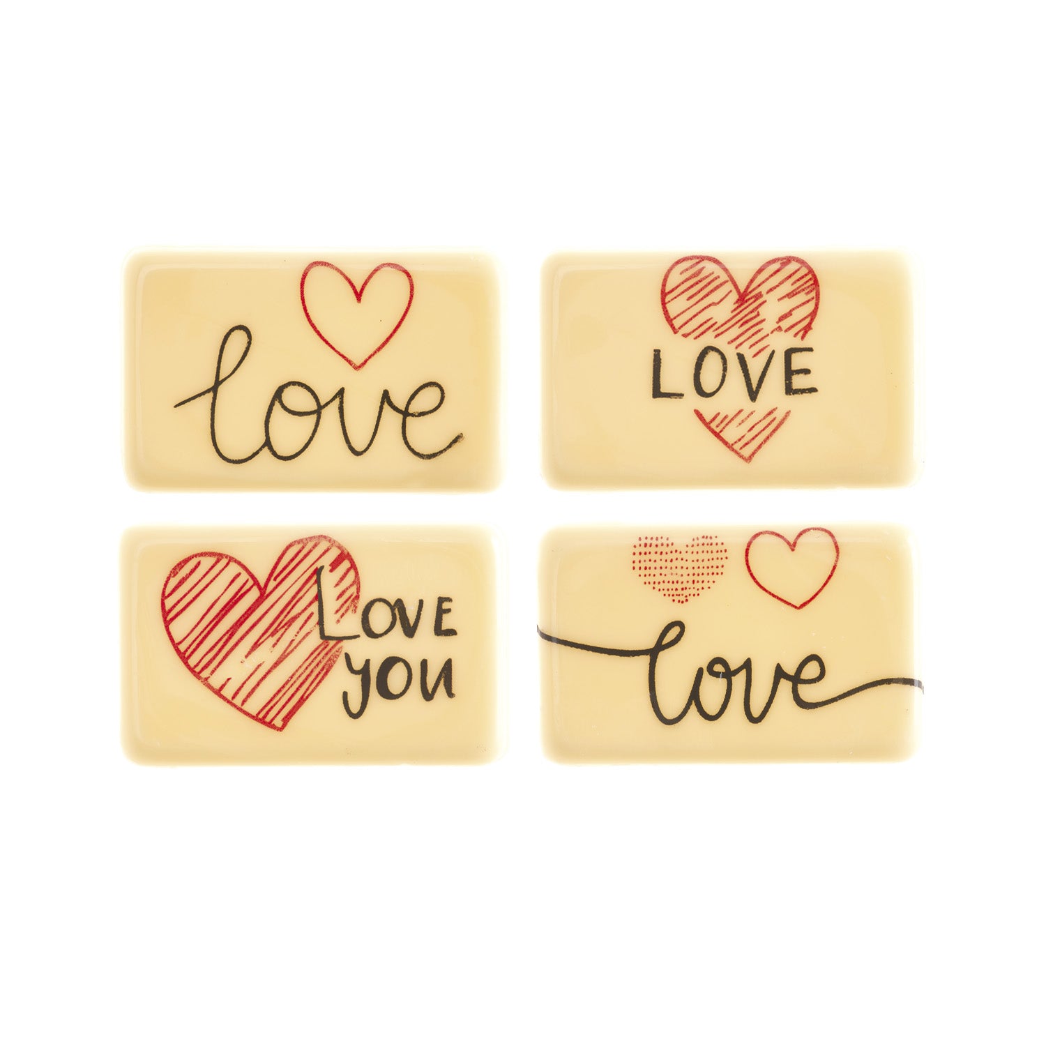 ASSORTMENT LOVE RECTANGULAR 38X24MM - 126 PCS.