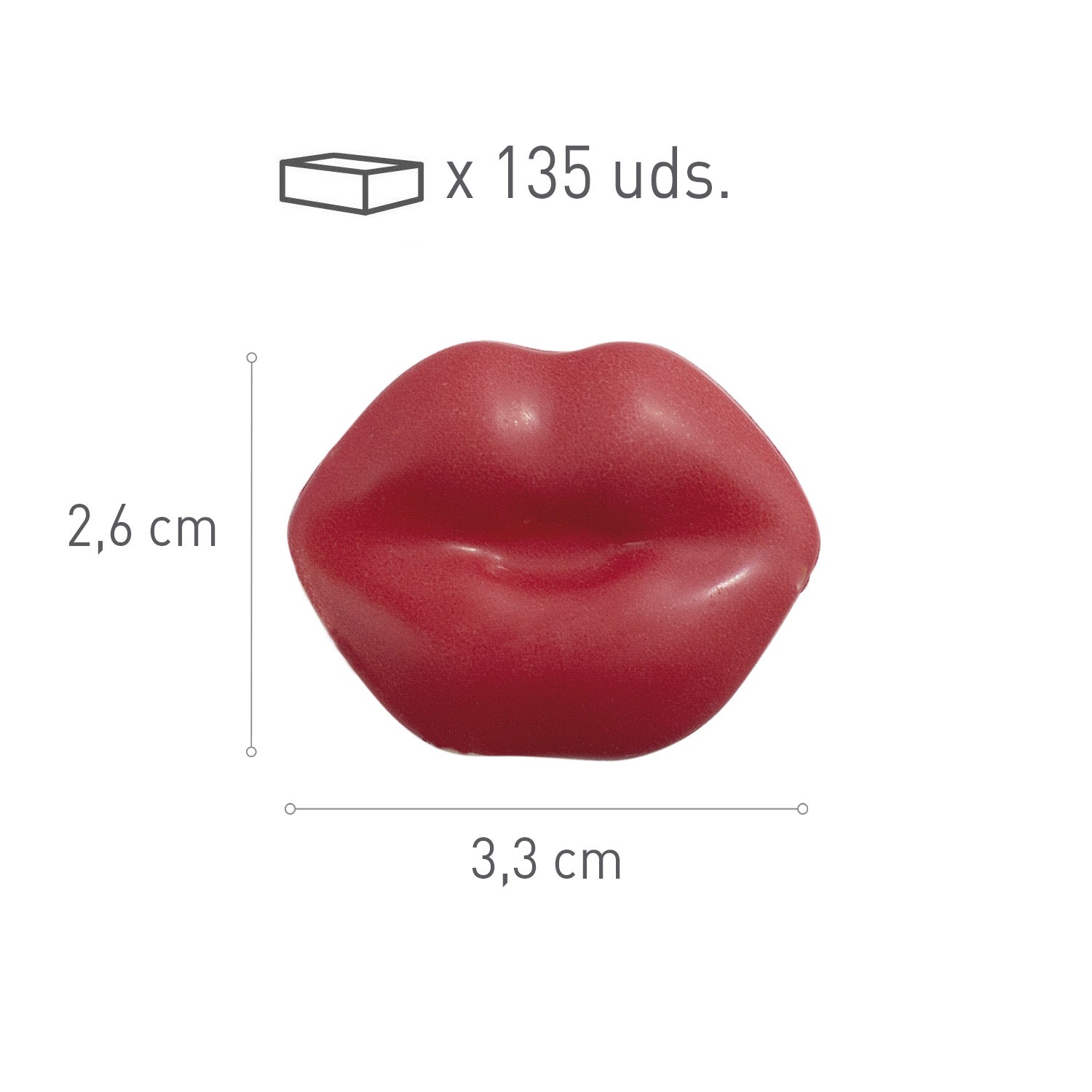 BACIO ROSA - 33X26MM - 135 UDS