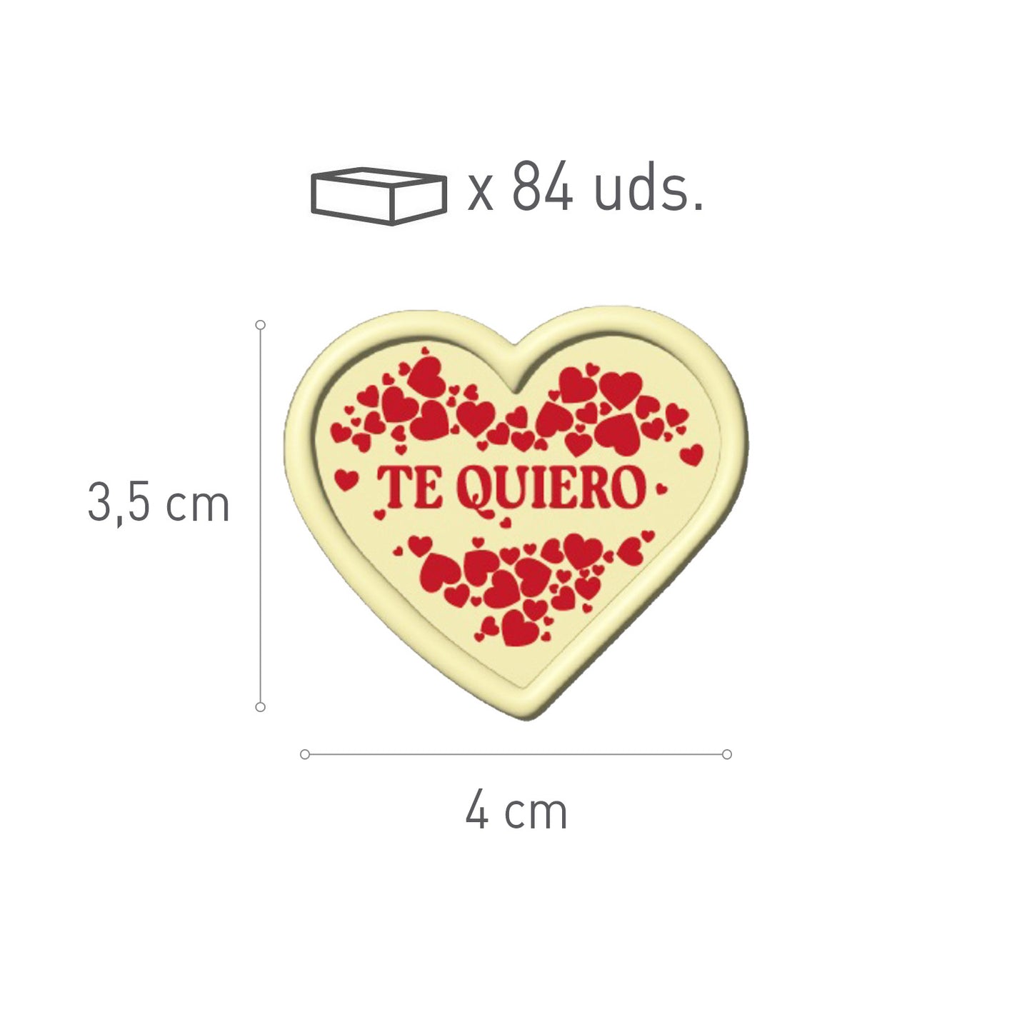 CARTELLO BIANCO CHOCO I LOVE YOU 40X35 MM