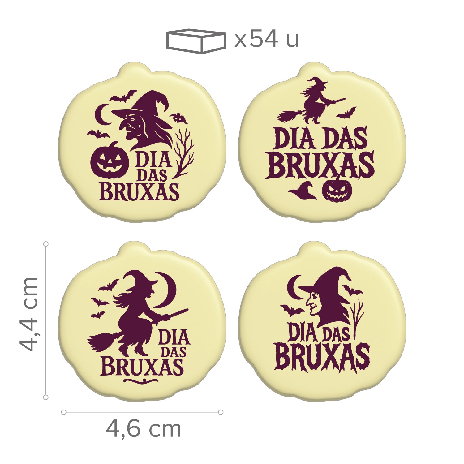 CHOCOLATE BRANCO BRUXAS 46 x 44MM - 54 unid.