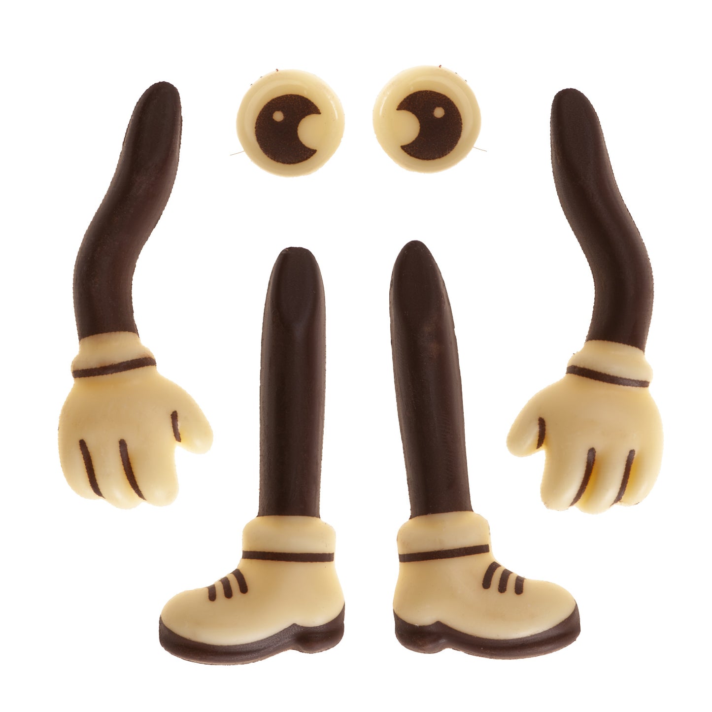 10 KIT DECORACIÓN SABOR CHOCOLATE - EXTREMIDADES MÁS OJOS