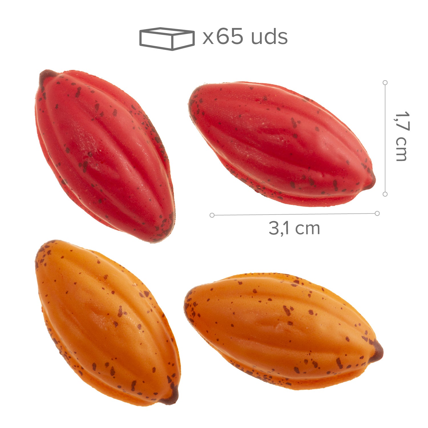 CACAO FRUTTA CIOCCOLATO BIANCO 2D 31X17 MM - 65 UNITÀ