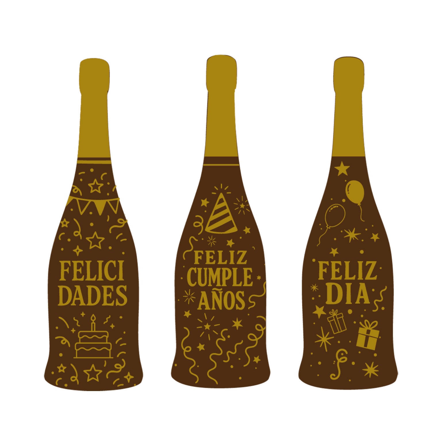 SURTIDO CHOCO NEGRO BOTELLA FELIZ CUMPLEAÑOS - 48 UDS
