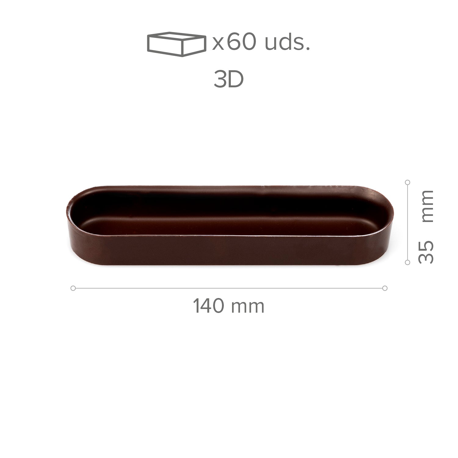 ECLAIR AL CIOCCOLATO FONDENTE 3D  35X140MM - 60 UDI