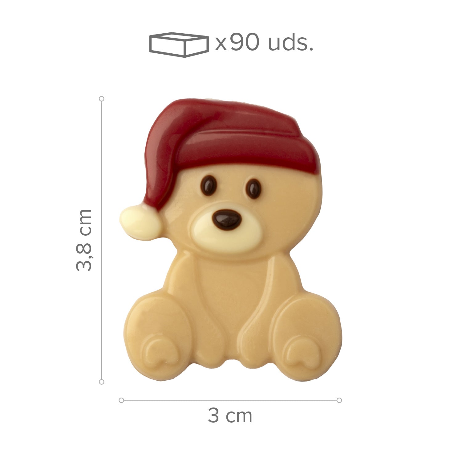 DECORAÇÃO DE CHOCOLATE PRETO E BRANCO URSO DE NATAL 90 UN