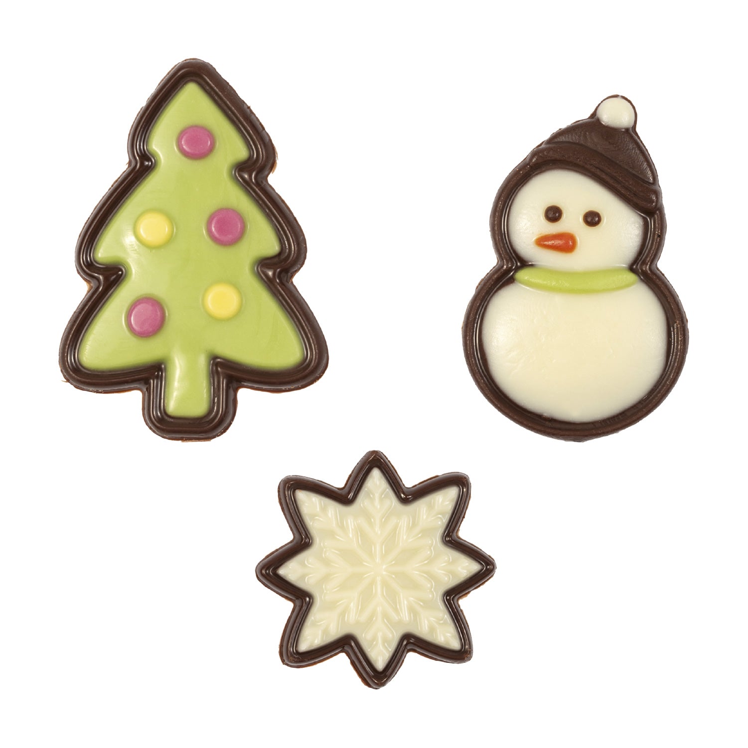 DECORACION CHOCOLATE NGR Y BLNC SURTIDO COMIC NAVIDAD 90UD