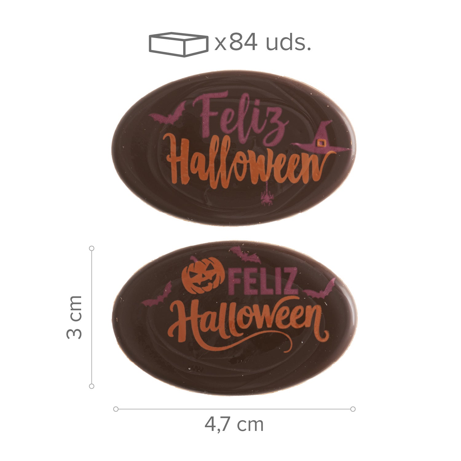 LETRERO CHOCO NEGRO SURTIDO FELIZ HALLOWEEN 2 MODELOS 84UD