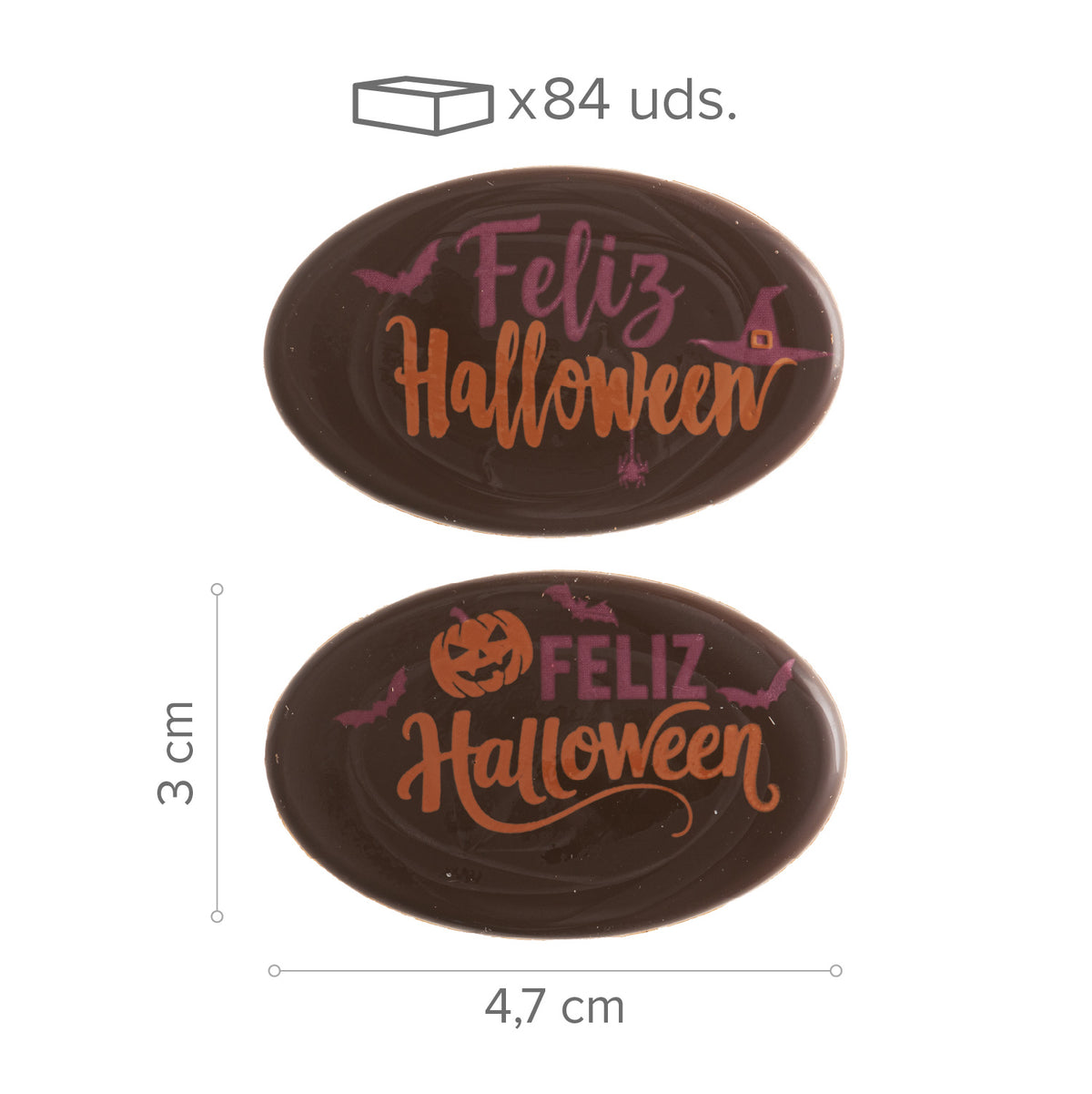 LETRERO CHOCO NEGRO SURTIDO FELIZ HALLOWEEN 2 MODELOS 84UD