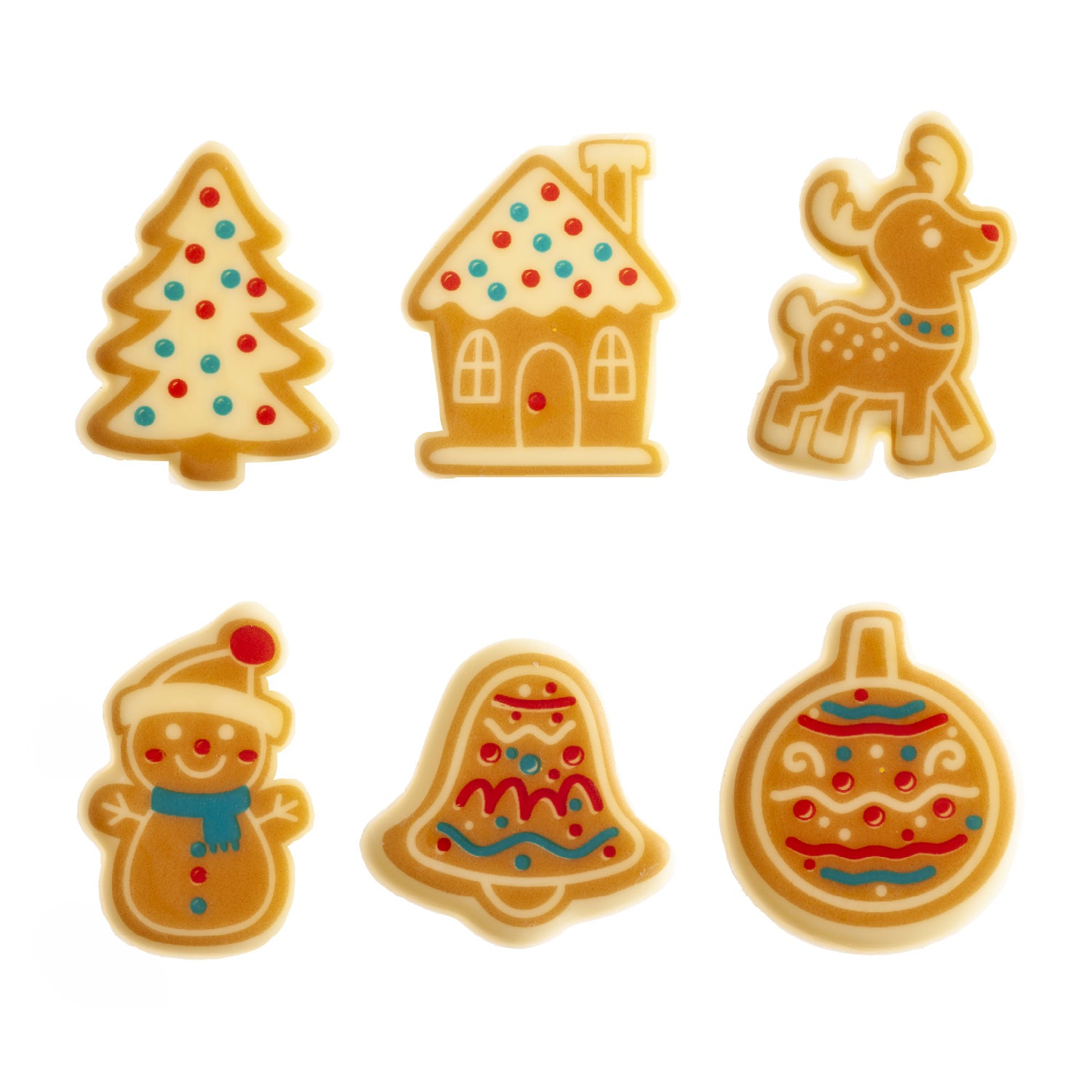 DECORACIÓN CHOCO BLANCO SURTIDO GALLETAS NAV 6 MODELOS 48UDS