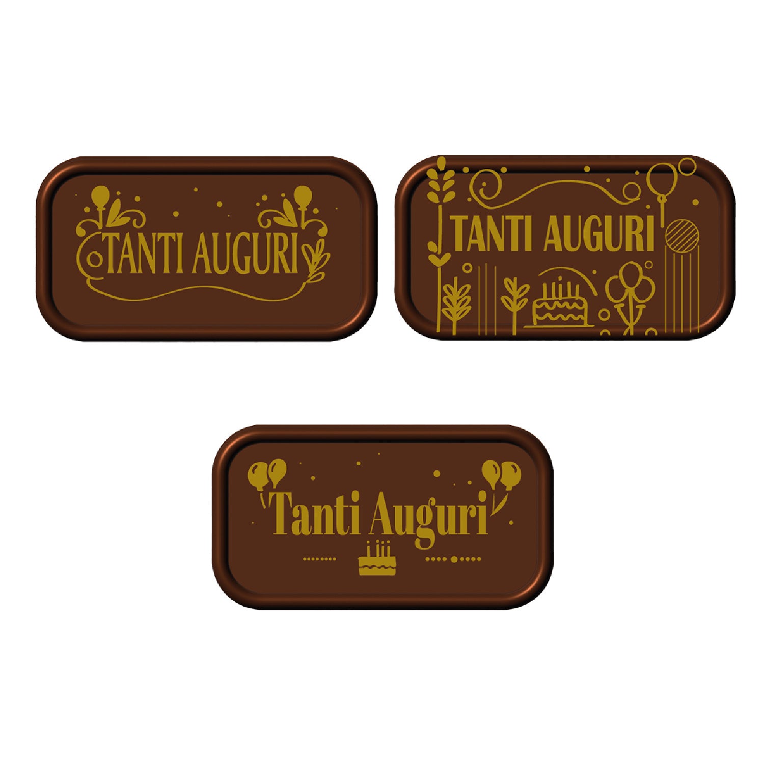 LETRERO CHOCOLATE NEGRO SURTIDO TANTI AUGURI 75 UNIDADES