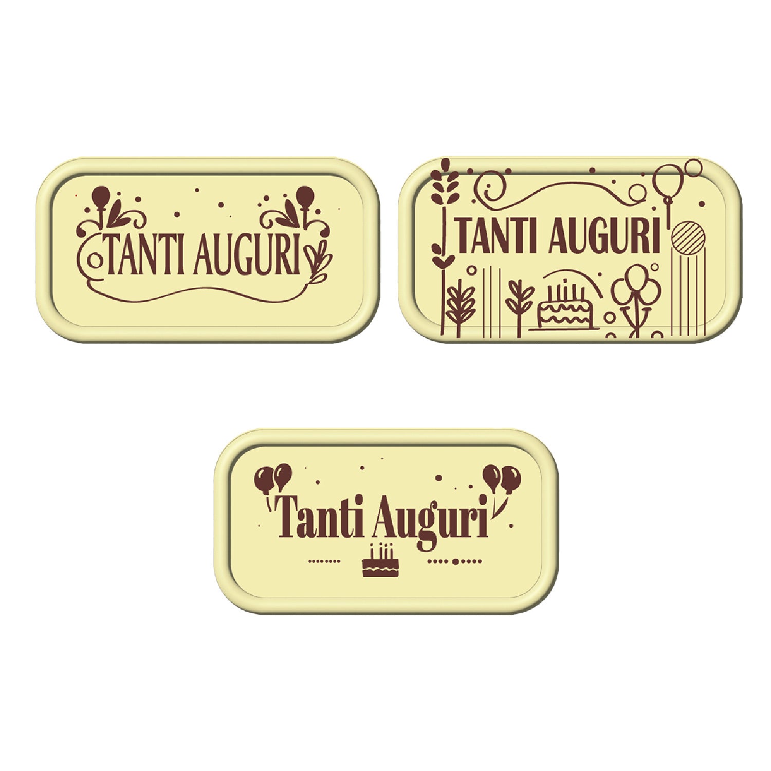 WHITE CHOCOLATE ASSORTED SIGN HAPPY BIRTHDAY 75 UNITS