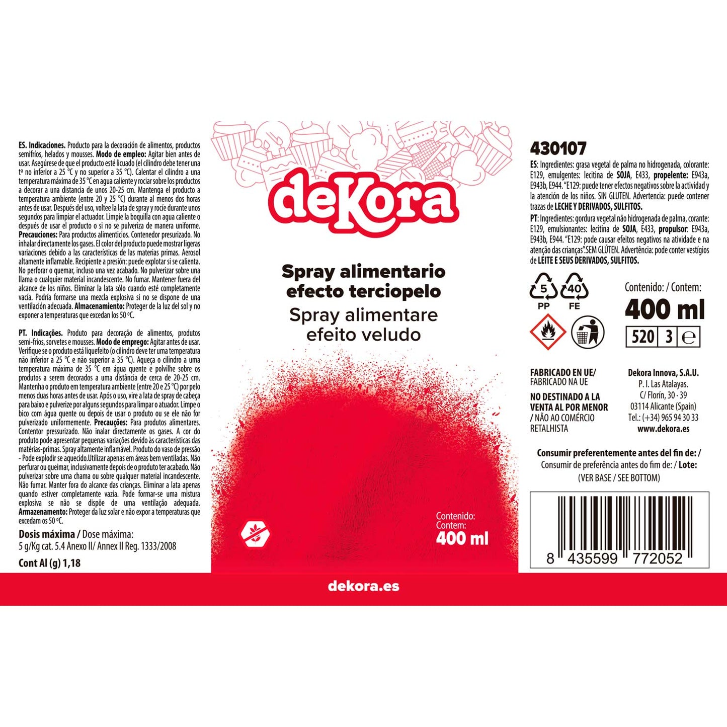 SPRAY ROJO ATERCIOPELADO 400ML