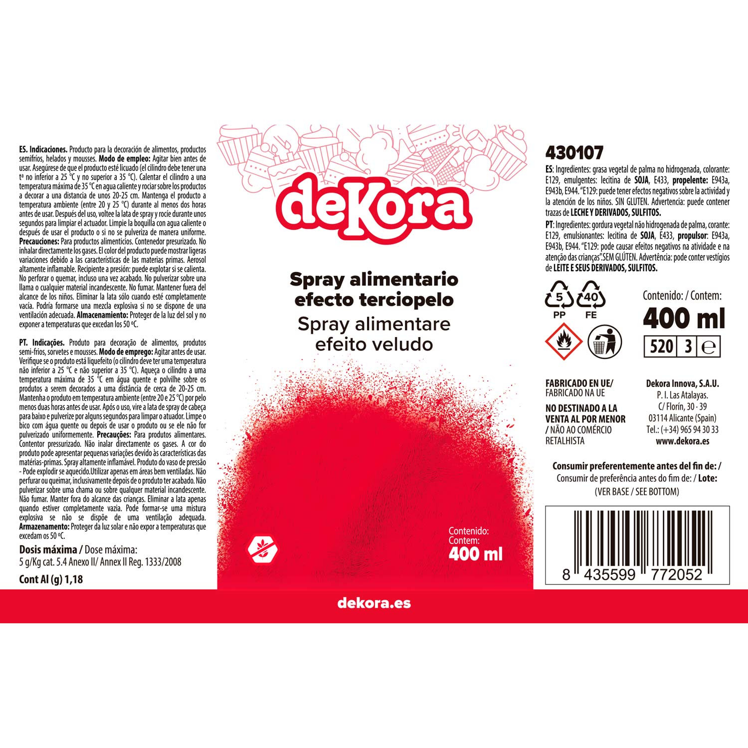 NUOVO SPRAY EFEETTO VELLUTO ROSSO 400ML