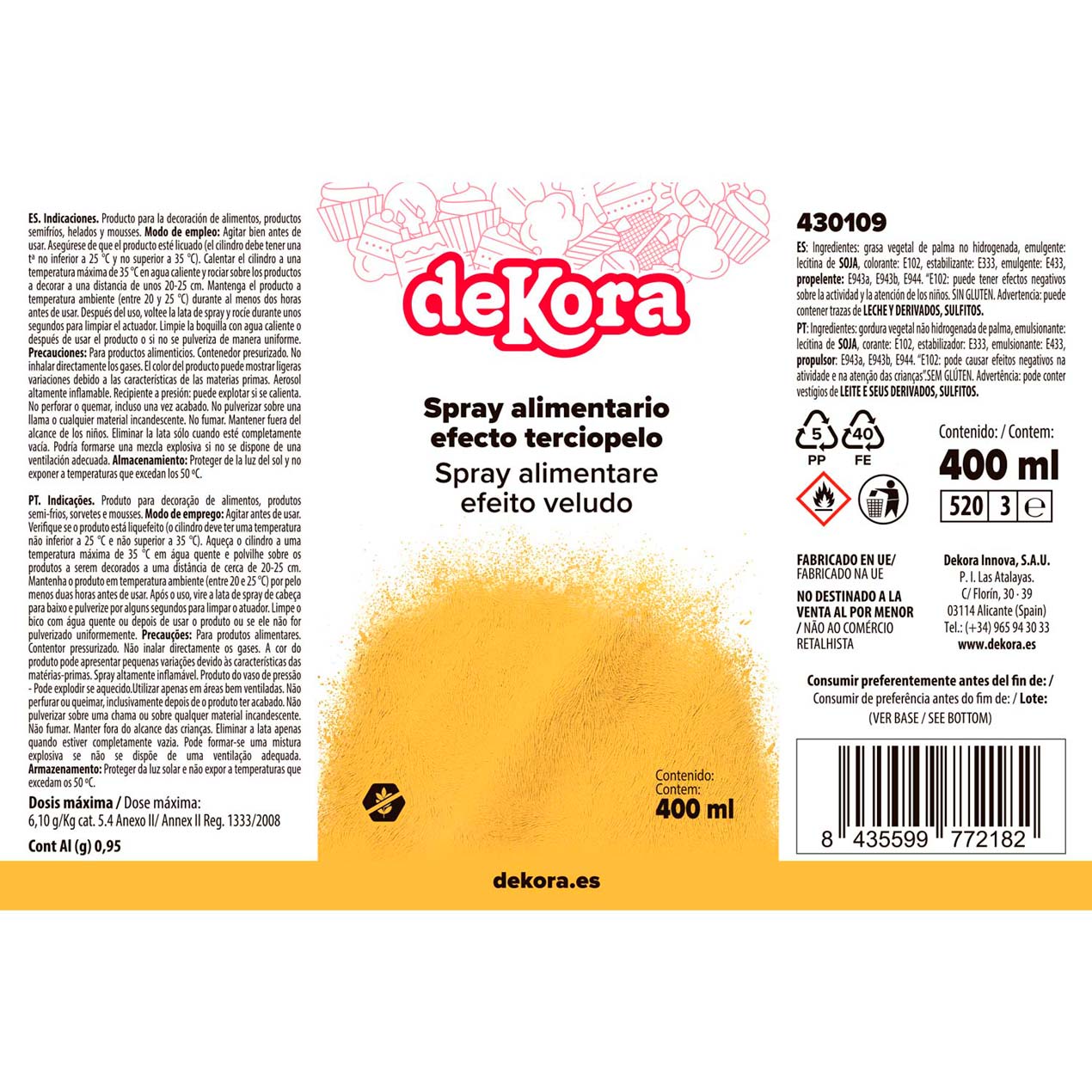 SPRAY AMARILLO ATERCIOPELADO 400ML