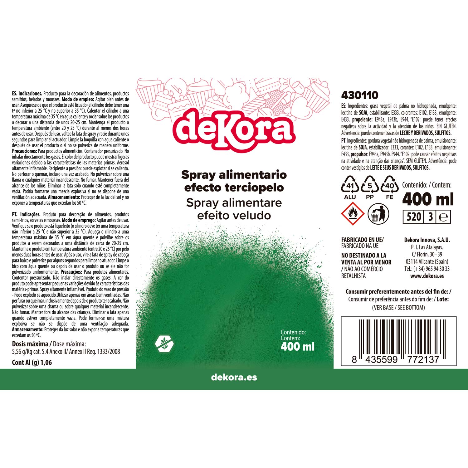 NOVO SPRAY EFEITO DE VELUDO VERDE 400ML