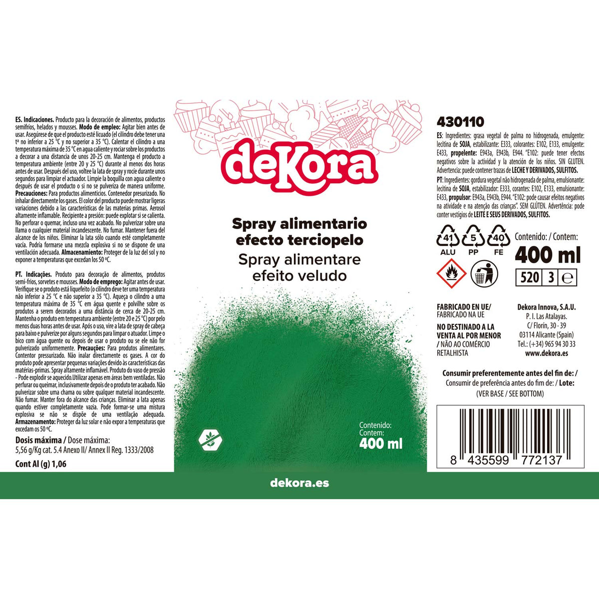NOVO SPRAY EFEITO DE VELUDO VERDE 400ML