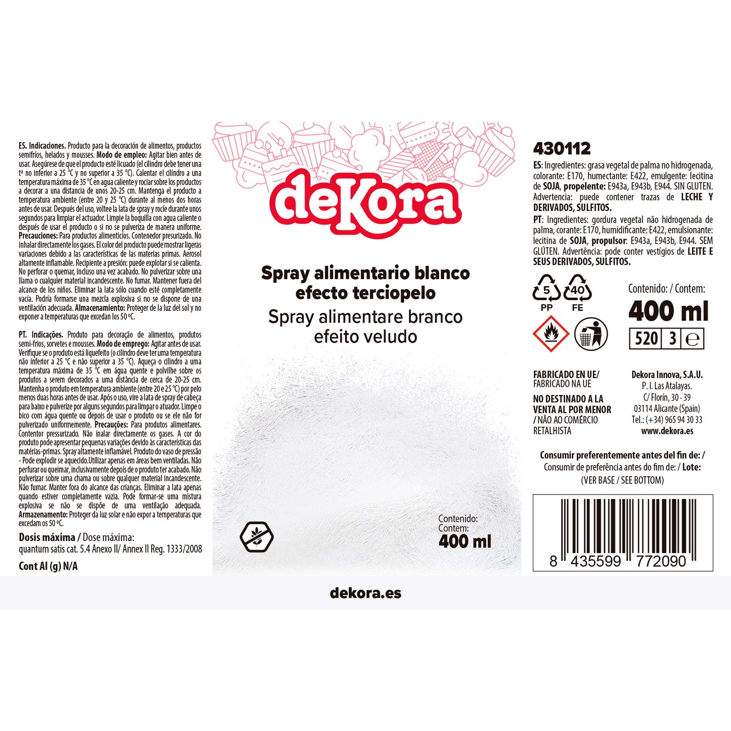 NUOVO SPRAY EFEETTO VELLUTO BIANCO 400ML