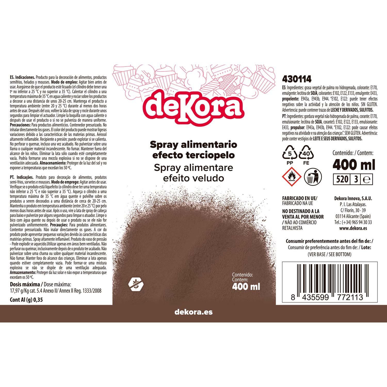 SPRAY MARRÓN ATERCIOPELADO 400ML